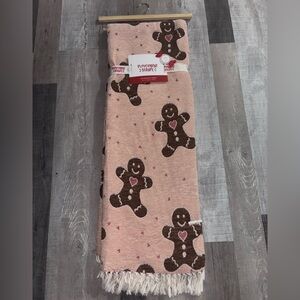 🎄VIRAL Peppermint Square Pink Gingerbread Decorative Throw